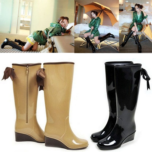 ファッションショップAya☆バックリボン・レインブーツ