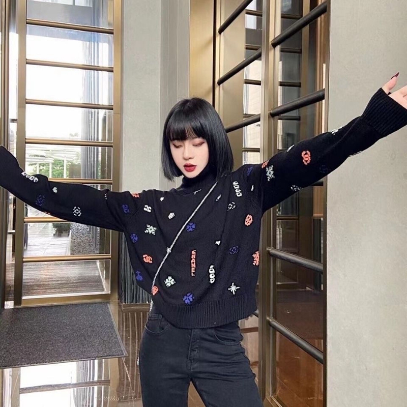 シャネルブランドセーターおしゃれ 雪柄 ニット上着 レディース向け 高