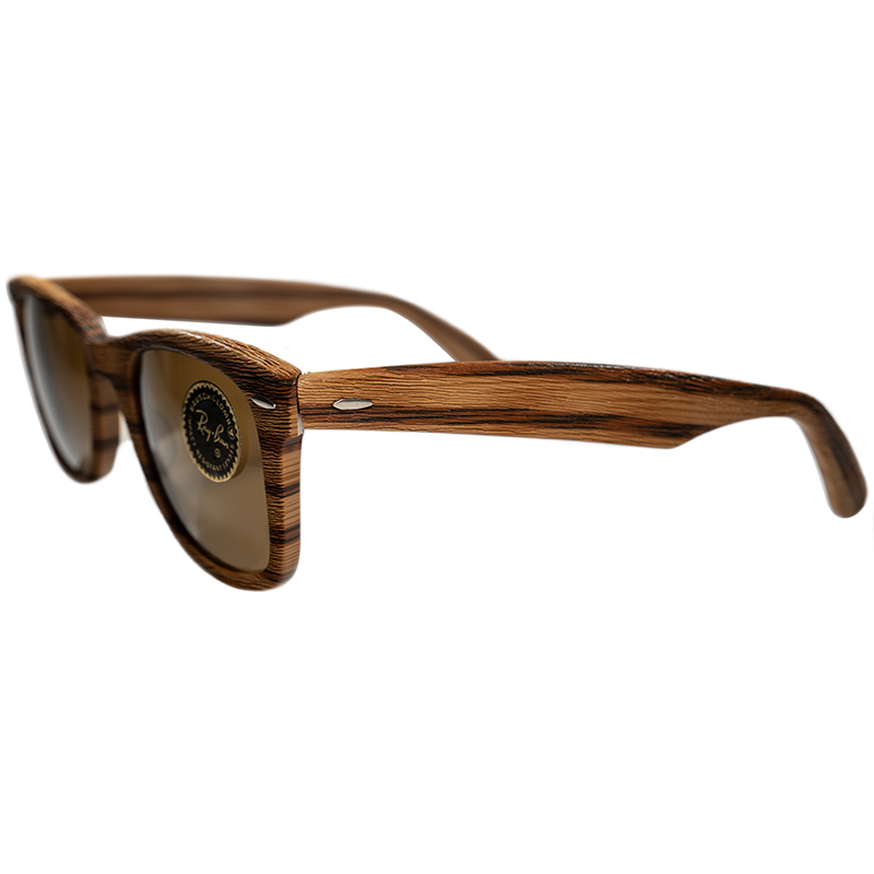 GIG LAMPS 1980s B&L RAYBAN WAYFARER 1 IMITATION WOOD size50/22