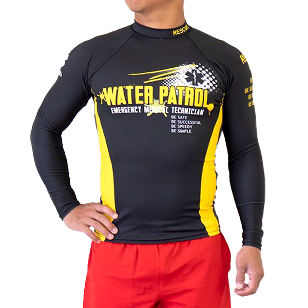 長袖 ラッシュガード (13黒×黄 ウォーターパトロール) / ライフ