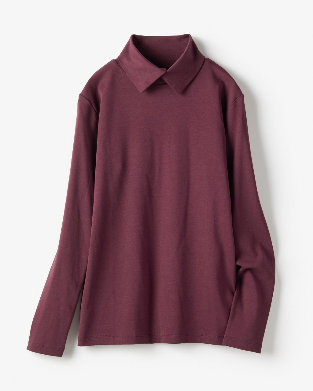 超長綿・衿付きハイネックカットソー/DoCLASSE