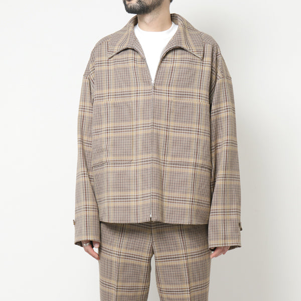 WOOL SERGE CHECK ZIP-UP BLOUSON (A9AS02SC) | AURALEE / ジャケット