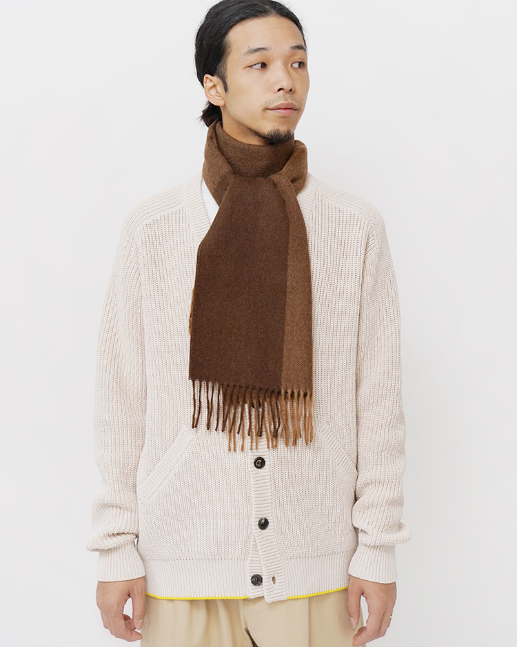 Brushed Scarf / BLOCK BROWN | THE INOUE BROTHERS(イノウエ