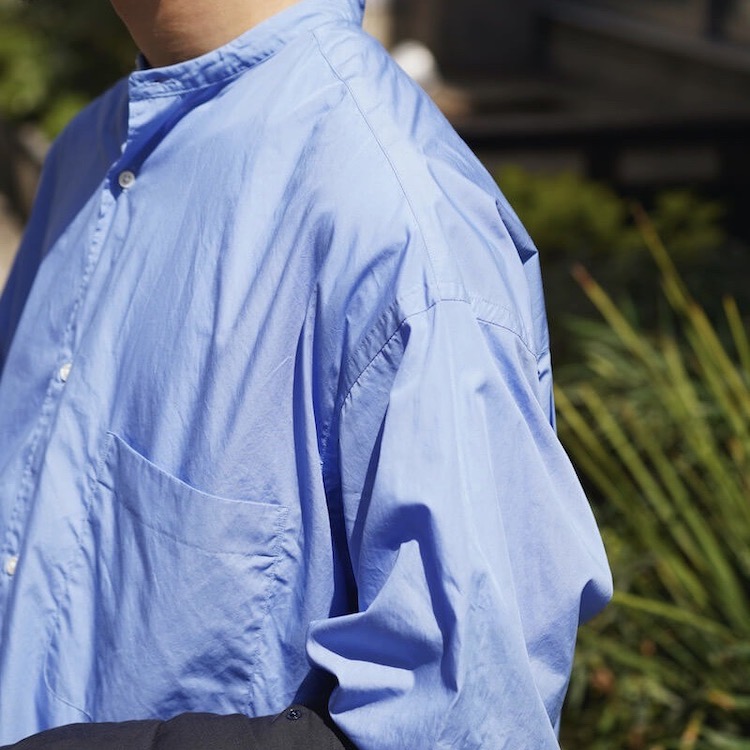 トップス Graphpaper Broad Band Collar Shirt Graphpaper (グラフペーパー) Broad L/S Oversized Band Collar Shirt