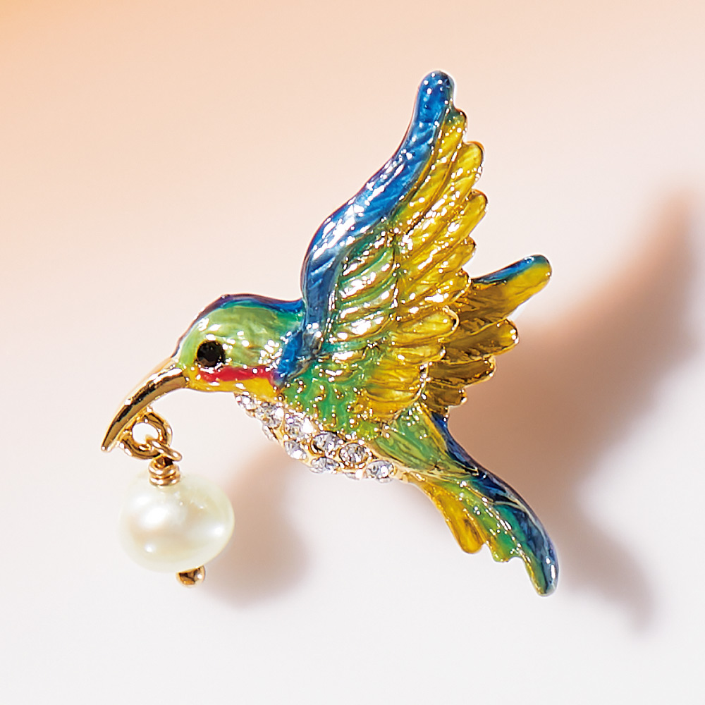 極美品 Swarovski ハチドリブローチ フラワーブローチ イヤリング計3