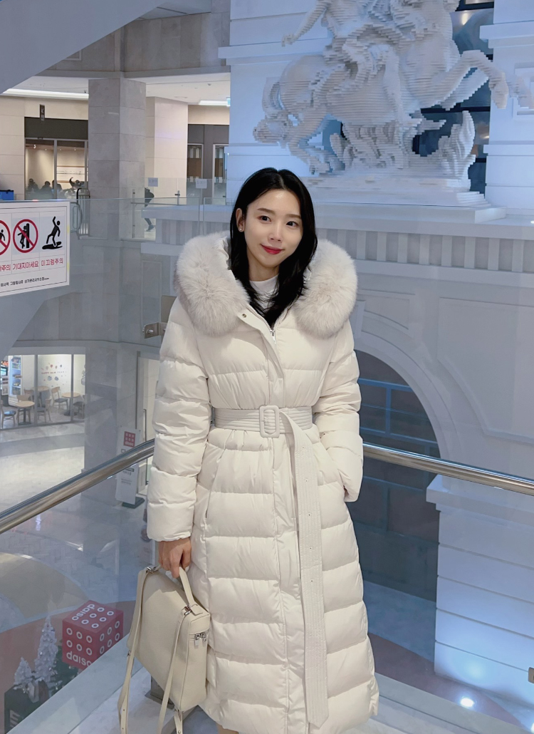 ベルト&ファー付ロングダウンコート | レディースファッション通販