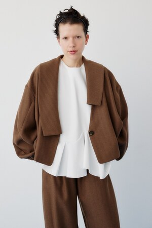 HeRIN.CYE | Asymmetry collar jacket (ジャケット ) |SHEL'TTER WEBSTORE