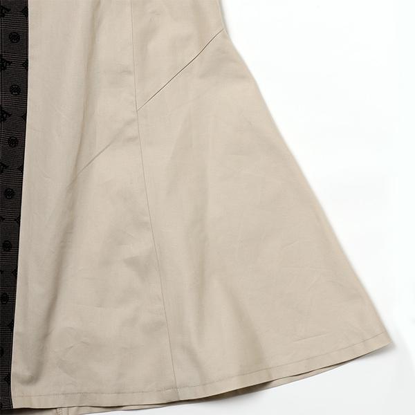 FLOWER by RADIO EVA 040】Check on EVA Trench Skirt/BEIGE