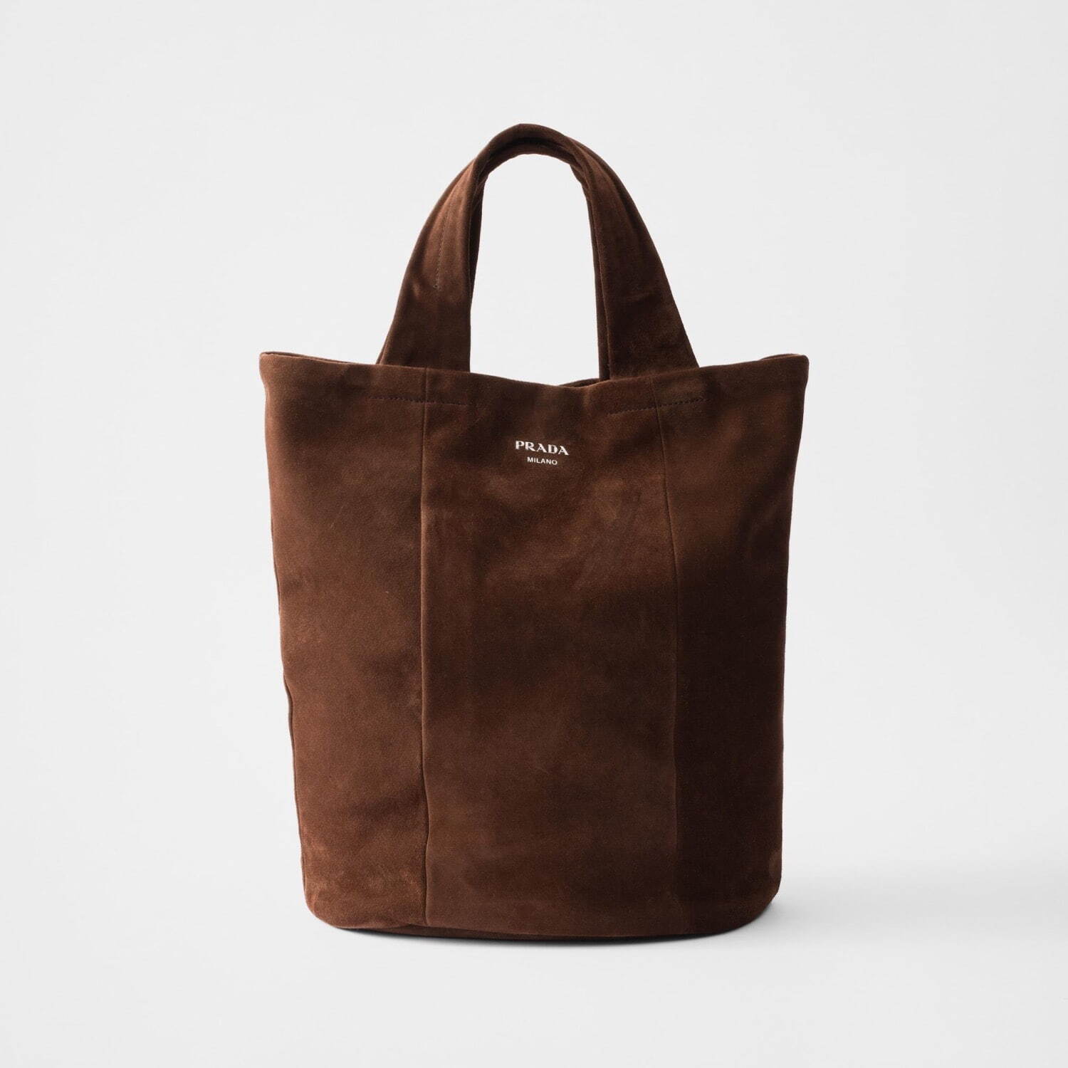 プラダ“ブラウンスエード”のメンズバッグ、ストラップ付きトートバッグ