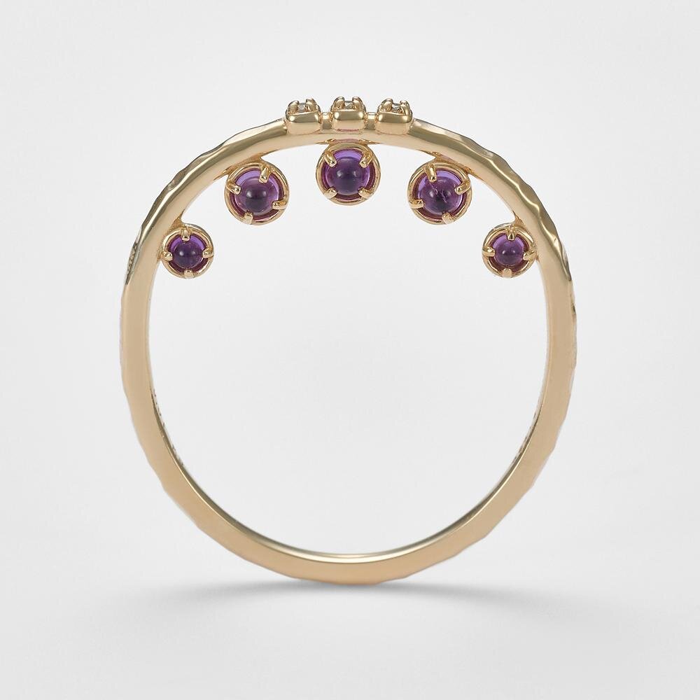 アガット“重ね着け”が楽しい新作リング、側面に見える透かし模様や澄ん