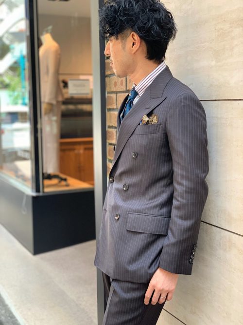 ブラウンダブルスーツ | オーダースーツは完全国内縫製のHANABISHI