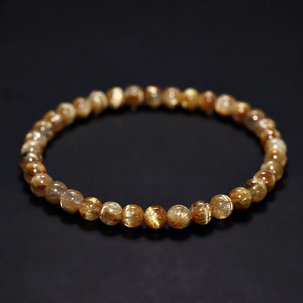 高品質+]キャッツアイルチルクォーツブレスレット（約5mm玉） - 埼玉県