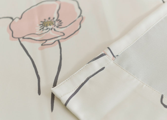 ふんわり花柄2級遮光カーテン ポピー（D-1184)｜カーテン通販専門店