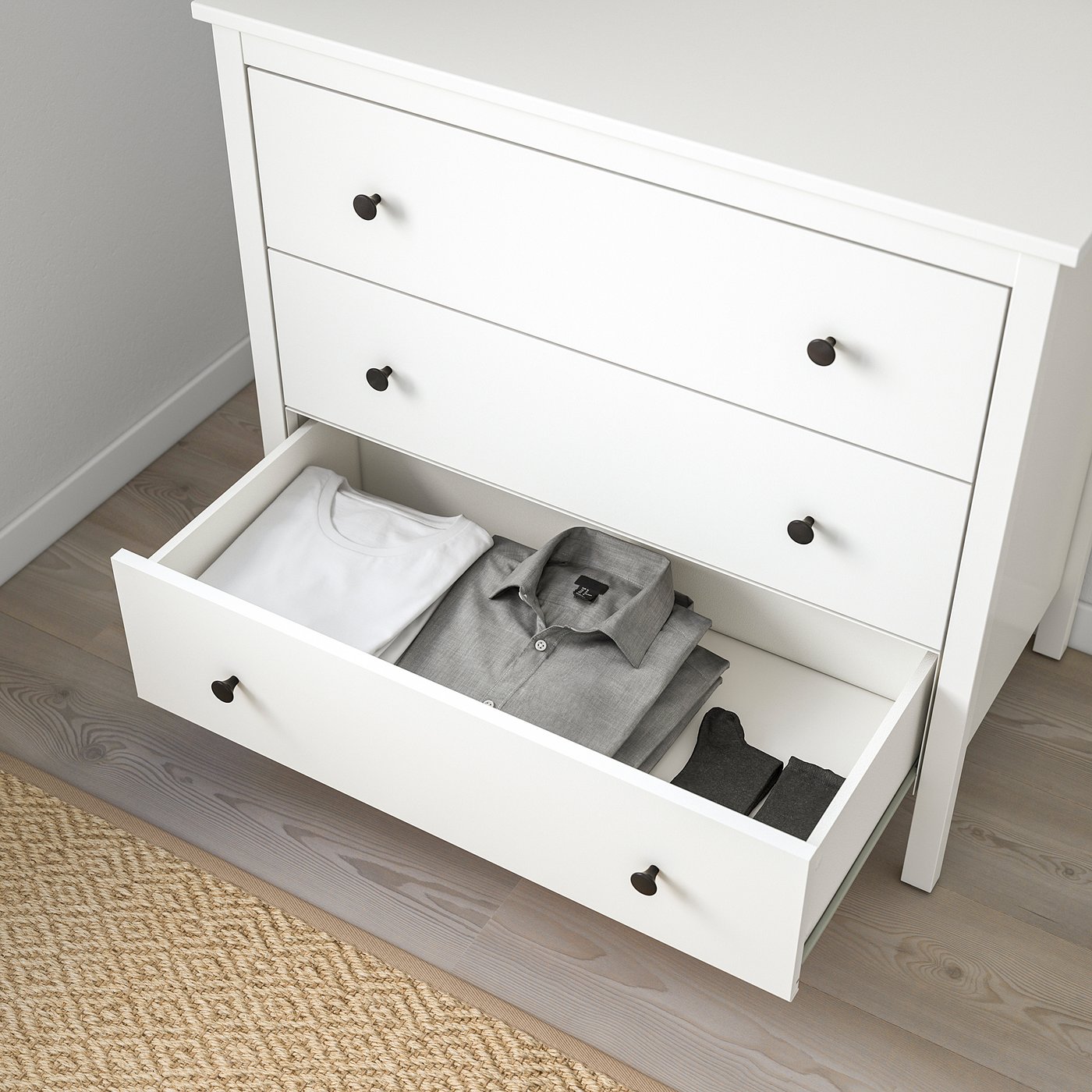 KOPPANG chest of 3 drawers, white, 90x46x83 cm - IKEA Latvia