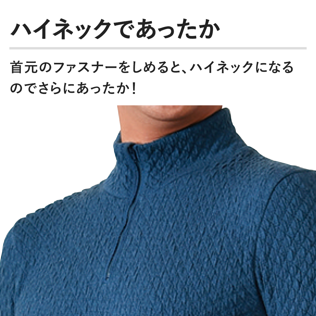 健繊 衣類 チョモランマプロ 婦人ハイネックインナー M ネイビー