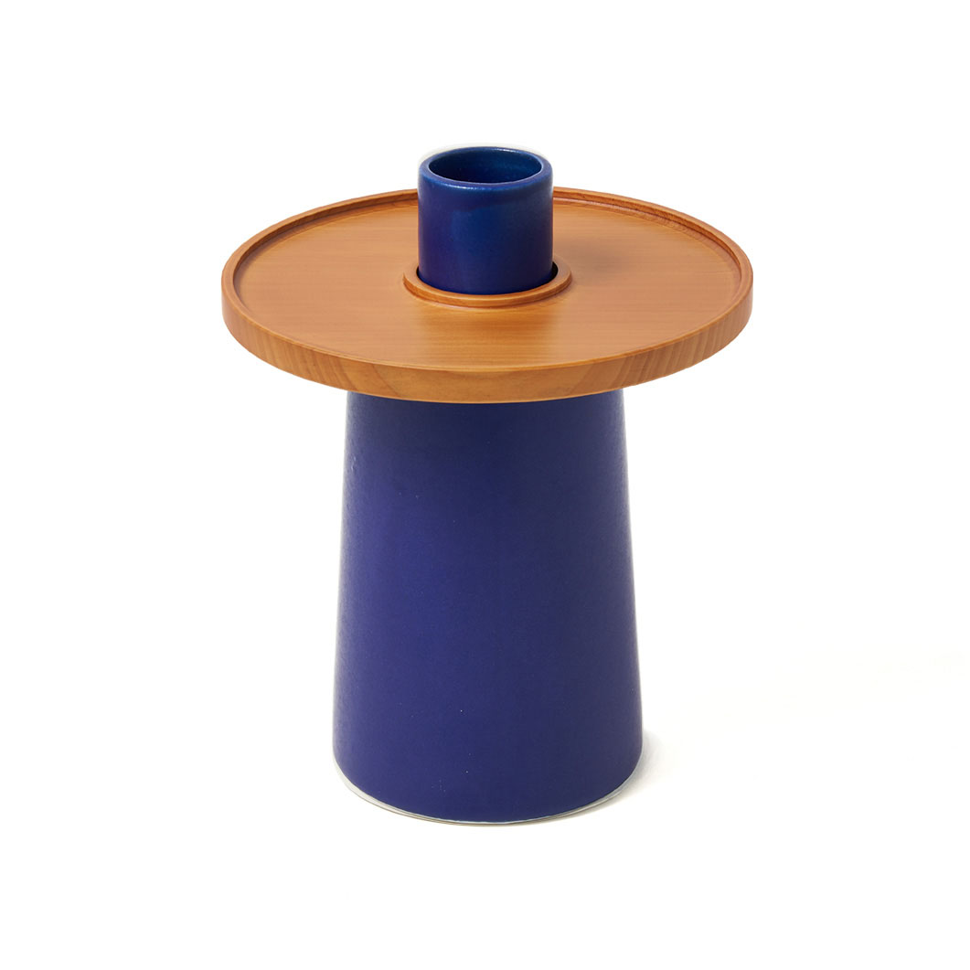 Hanauke フラワーベース ブルー×ブラウン(ブルー x ブラウン)：ホーム