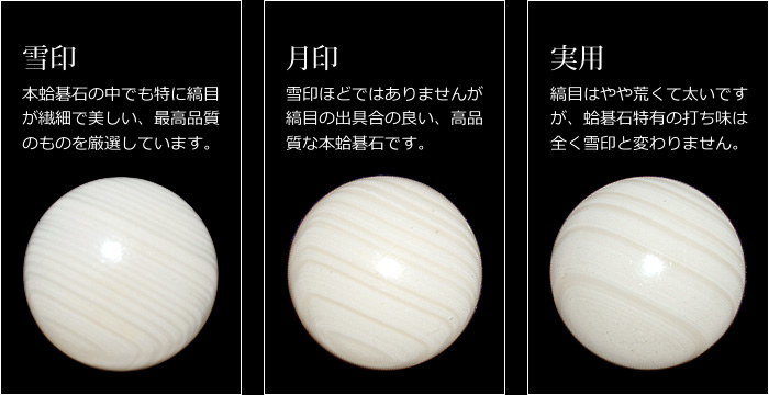 本蛤碁石 月印34号 | 前川榧碁盤店