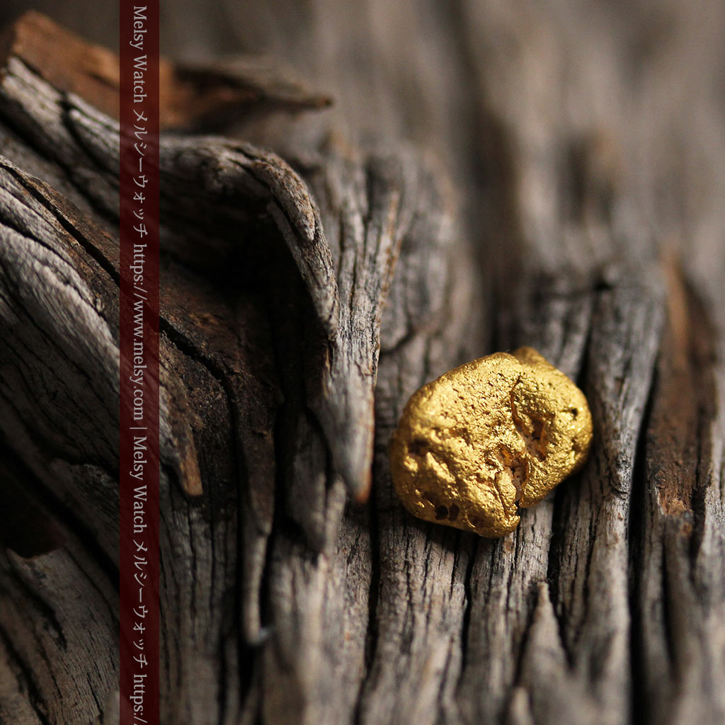 3.14gの少しいびつな豆のような形の自然金