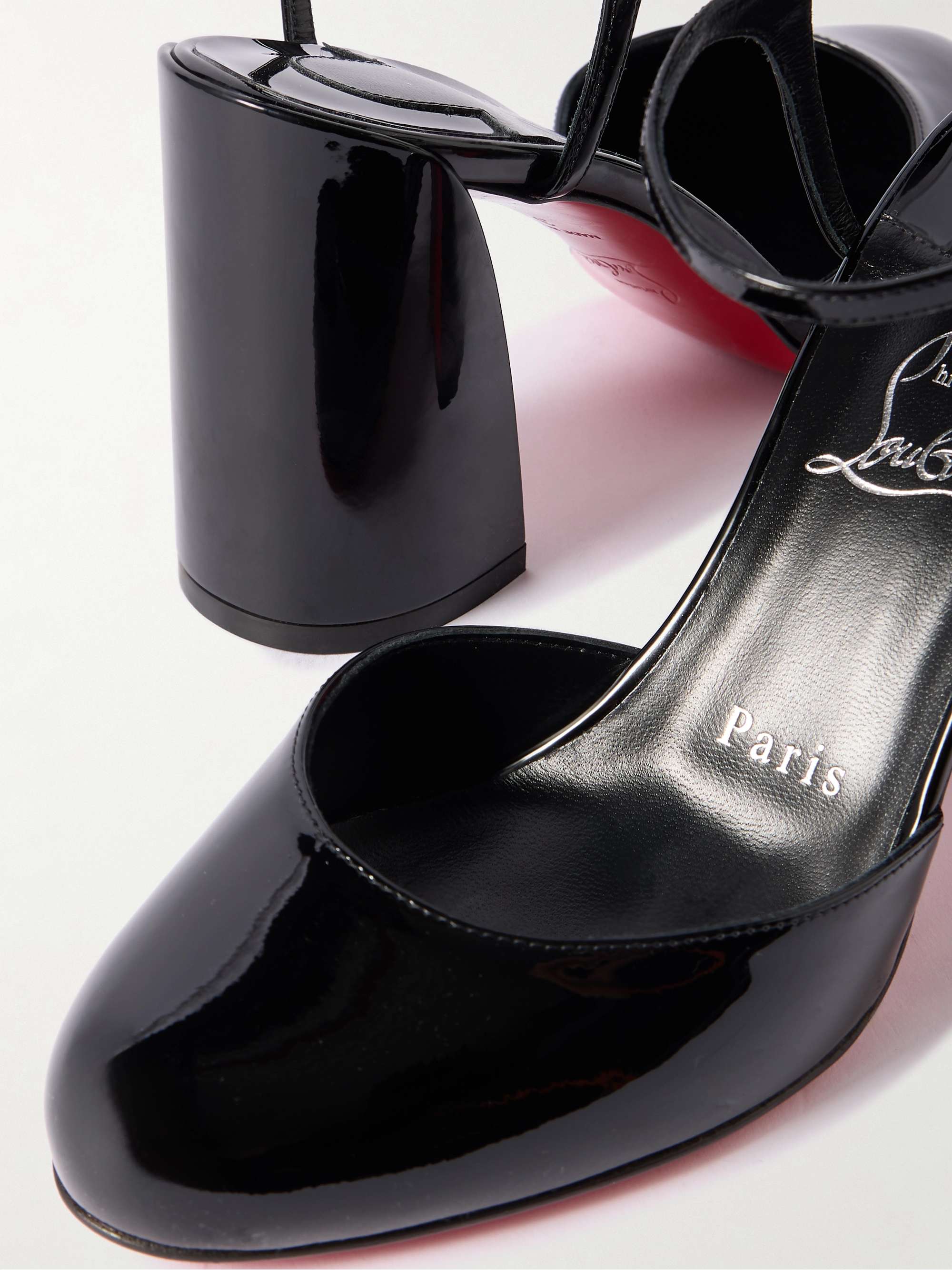 CHRISTIAN LOUBOUTIN Jane 85 patent-leather pumps | NET-A-PORTER