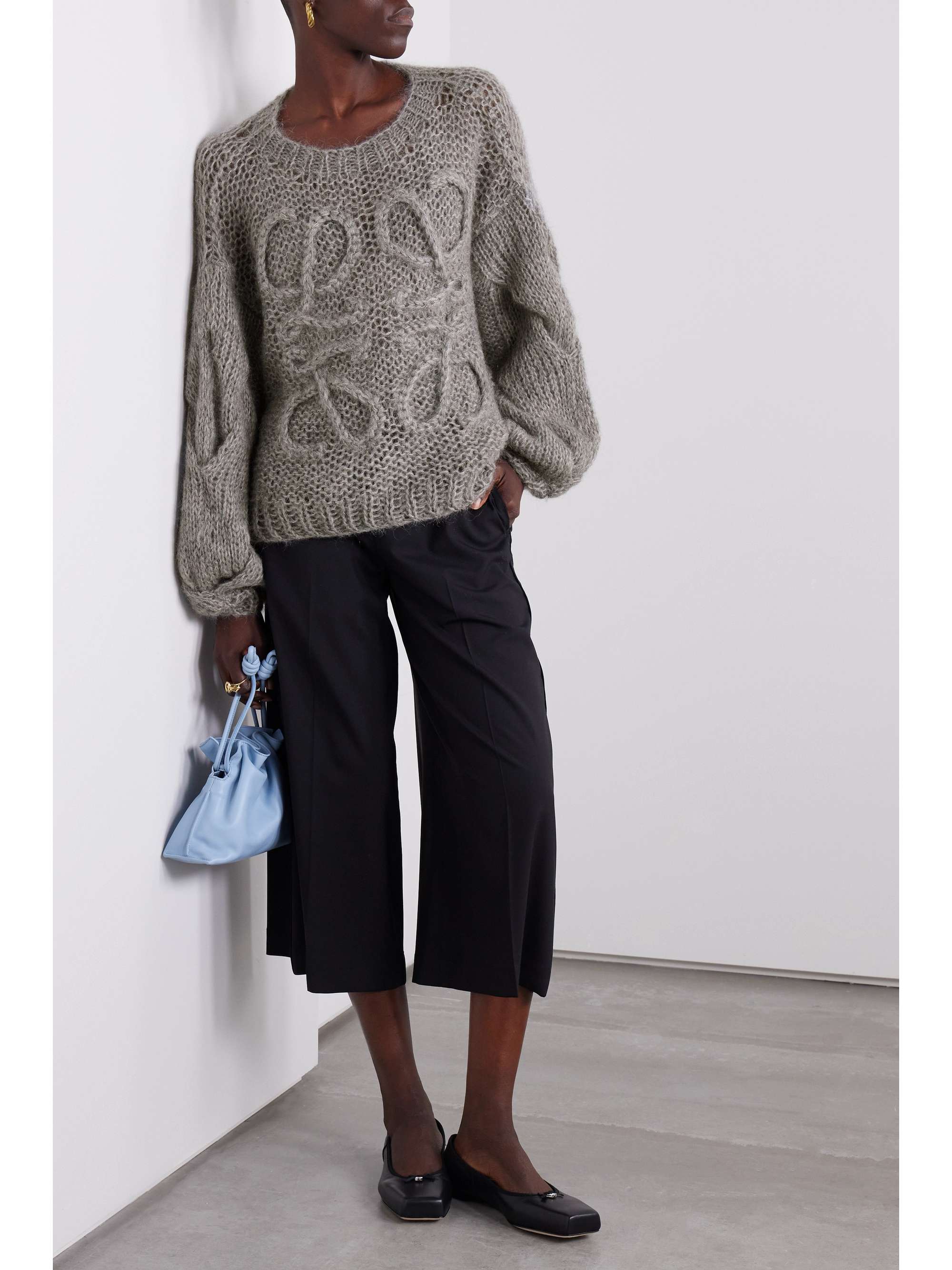 LOEWE Anagram oversized mohair-blend sweater | NET-A-PORTER