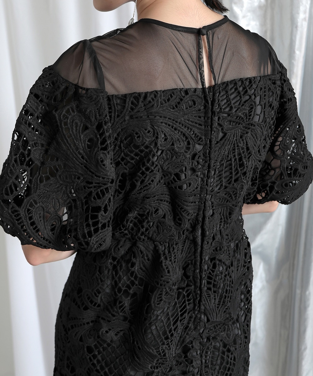 結婚式・パーティー・オケージョンドレス】ケミカルレース使い