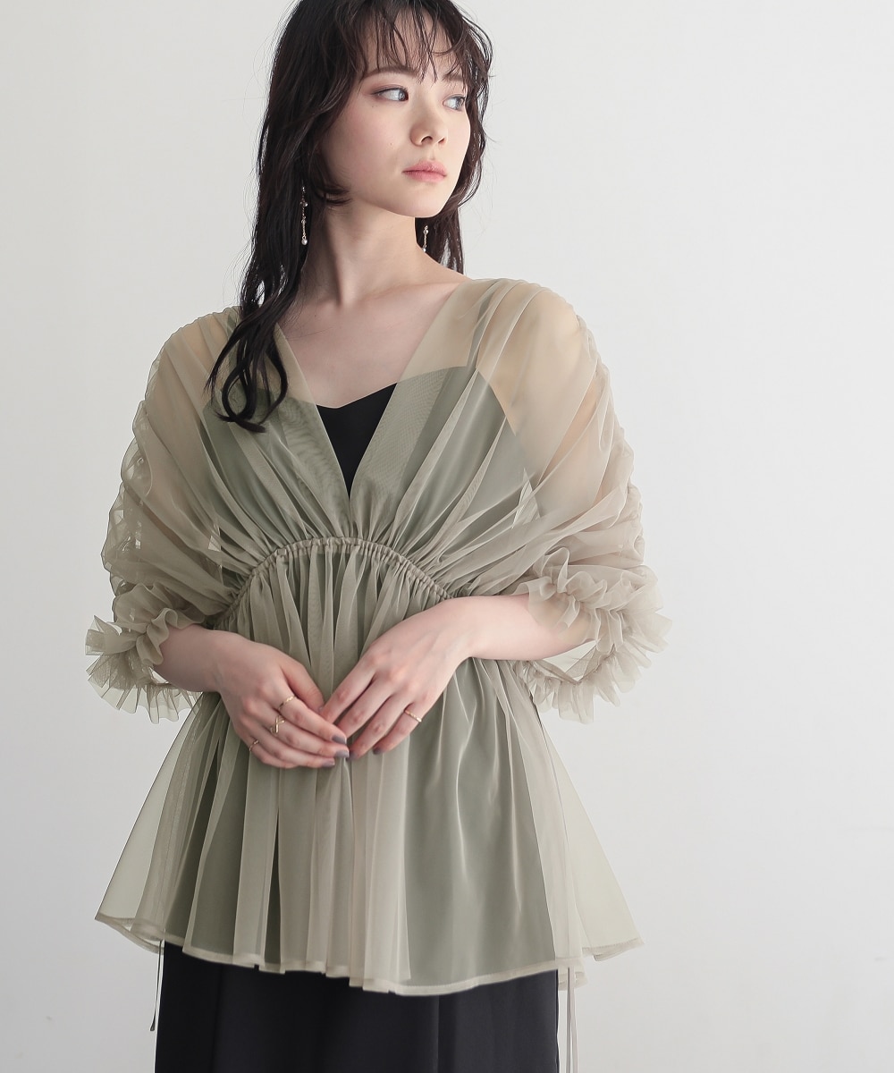 結婚式・パーティー・オケージョンドレス】デザインチュールボレロ＋