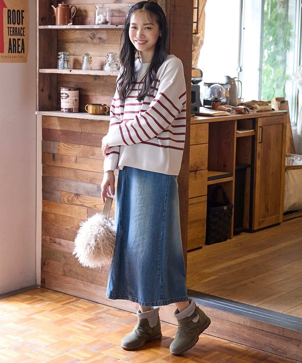 ゆったり幅広】moz（モズ）軽量リブニットショートブーツ（ワイズ4E