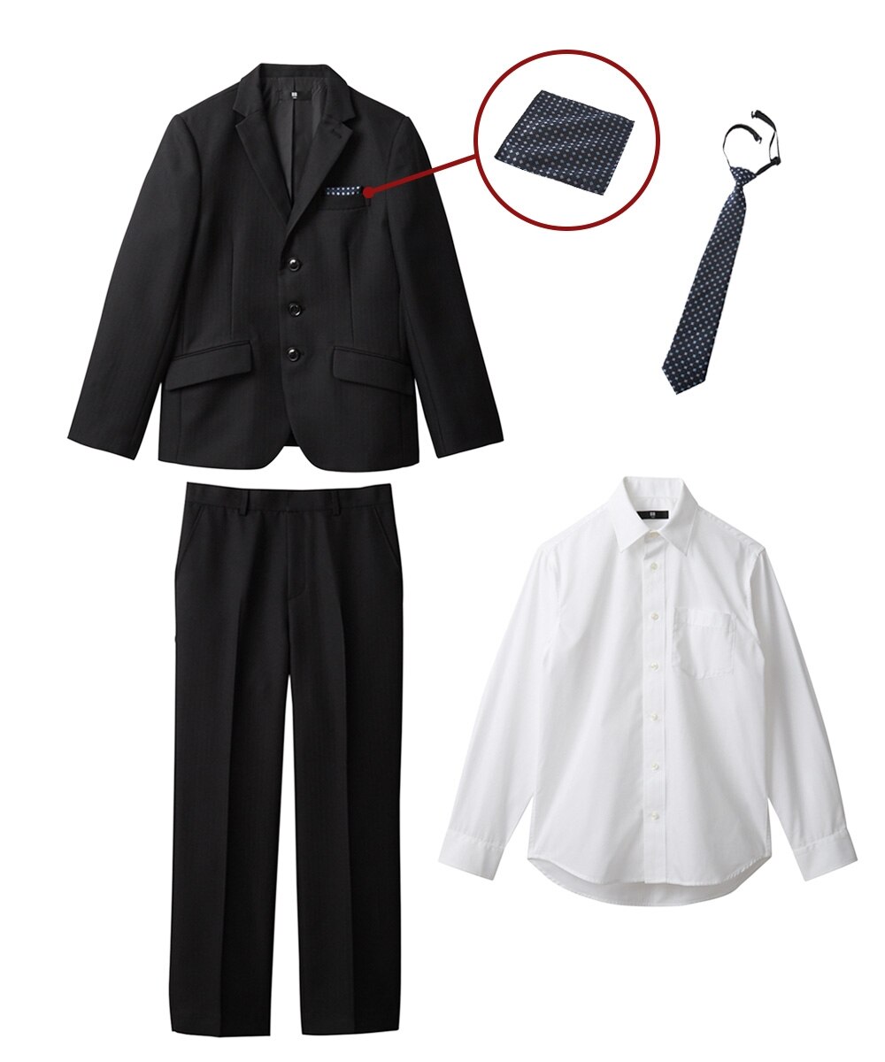 卒業】フォーマルスーツ5点セット（三つボタンジャケット+シャツ+