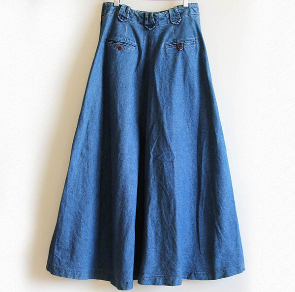 80s USA製 ポロ カントリー ラルフローレン マキシ丈 デニム フレア