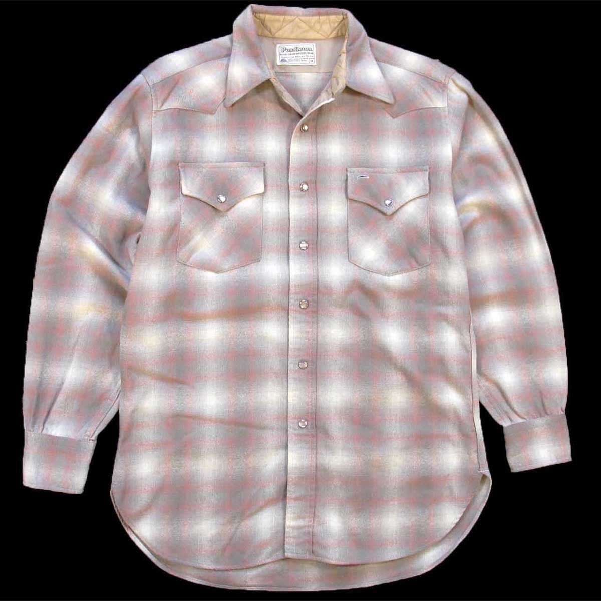 70s PENDLETONペンドルトン オンブレチェック ウール ウエスタンシャツ