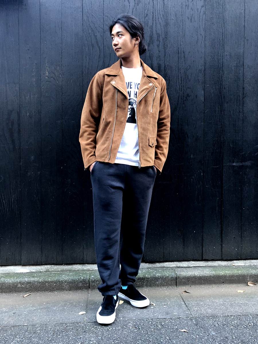 世代別アウトフィット – Cow Suede Double Riders Jacket- ｜ STANDARD