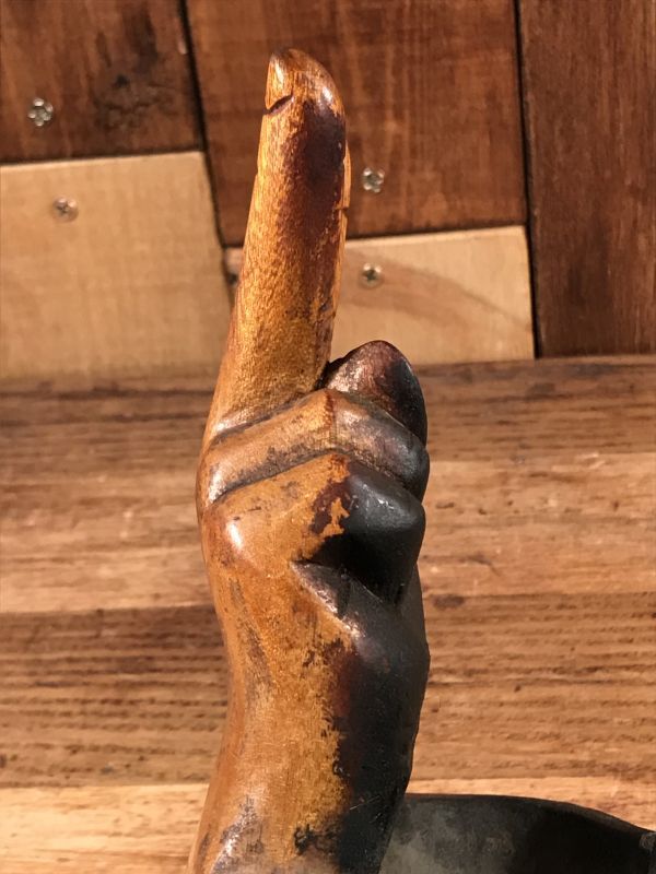 Peace Sign Wooden Ashtray ピースサイン ビンテージ アシュトレイ