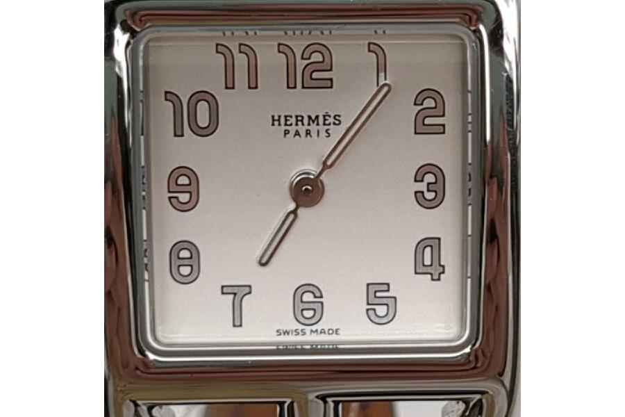 HERMES CC1.210a ケープコッド レザーベルト スクエア クォーツ 腕時計