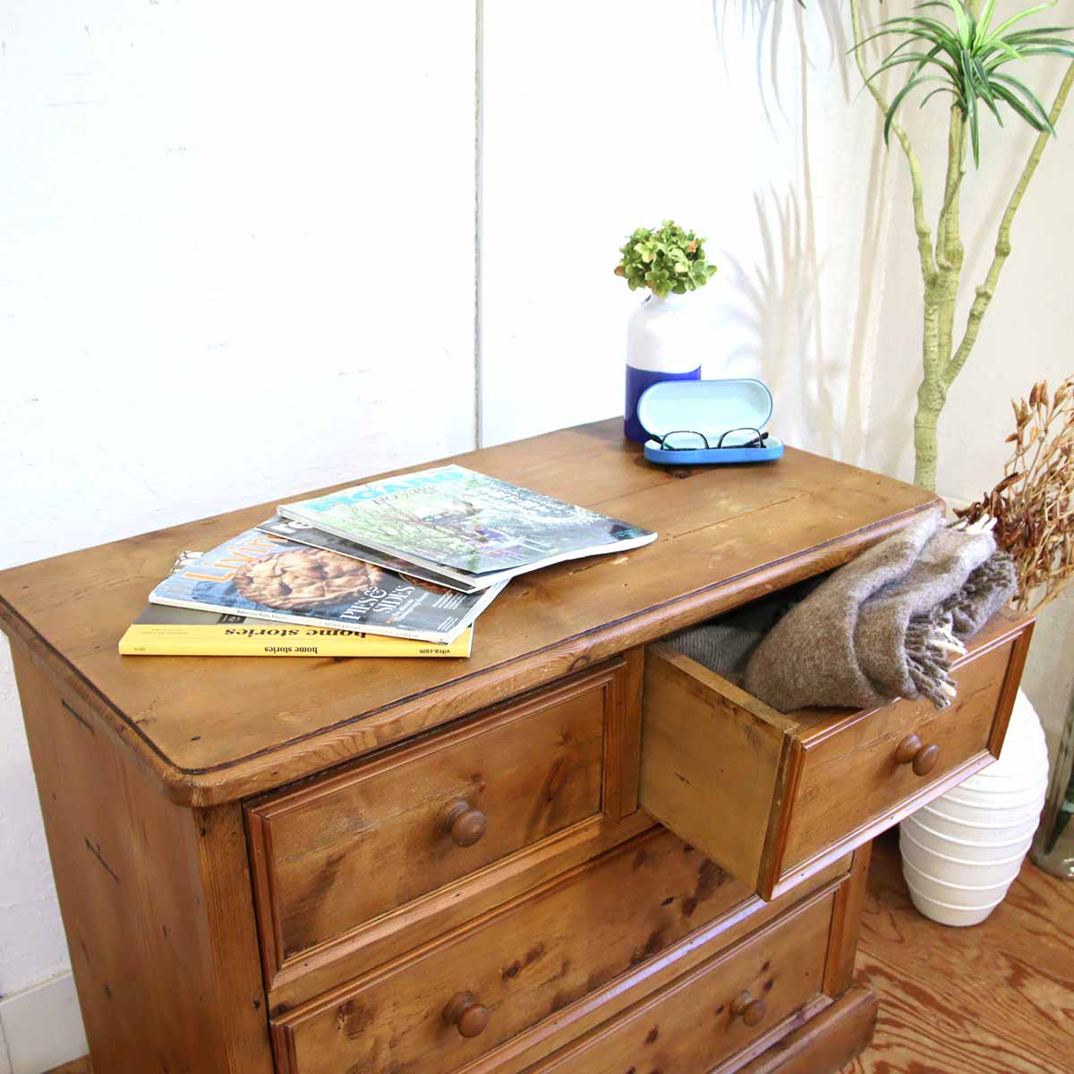 英国 アンティーク オールドパイン チェスト サイドボード 収納 中古