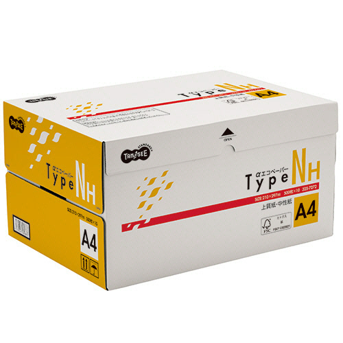 たのめーる】TANOSEE αエコペーパー タイプNH A4 1箱(5000枚:500枚×10