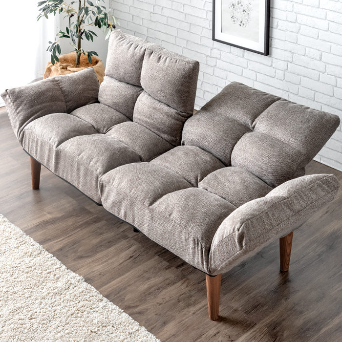 左右独立リクライニング ソファ 二人掛け ポケットコイル 北欧 肘掛