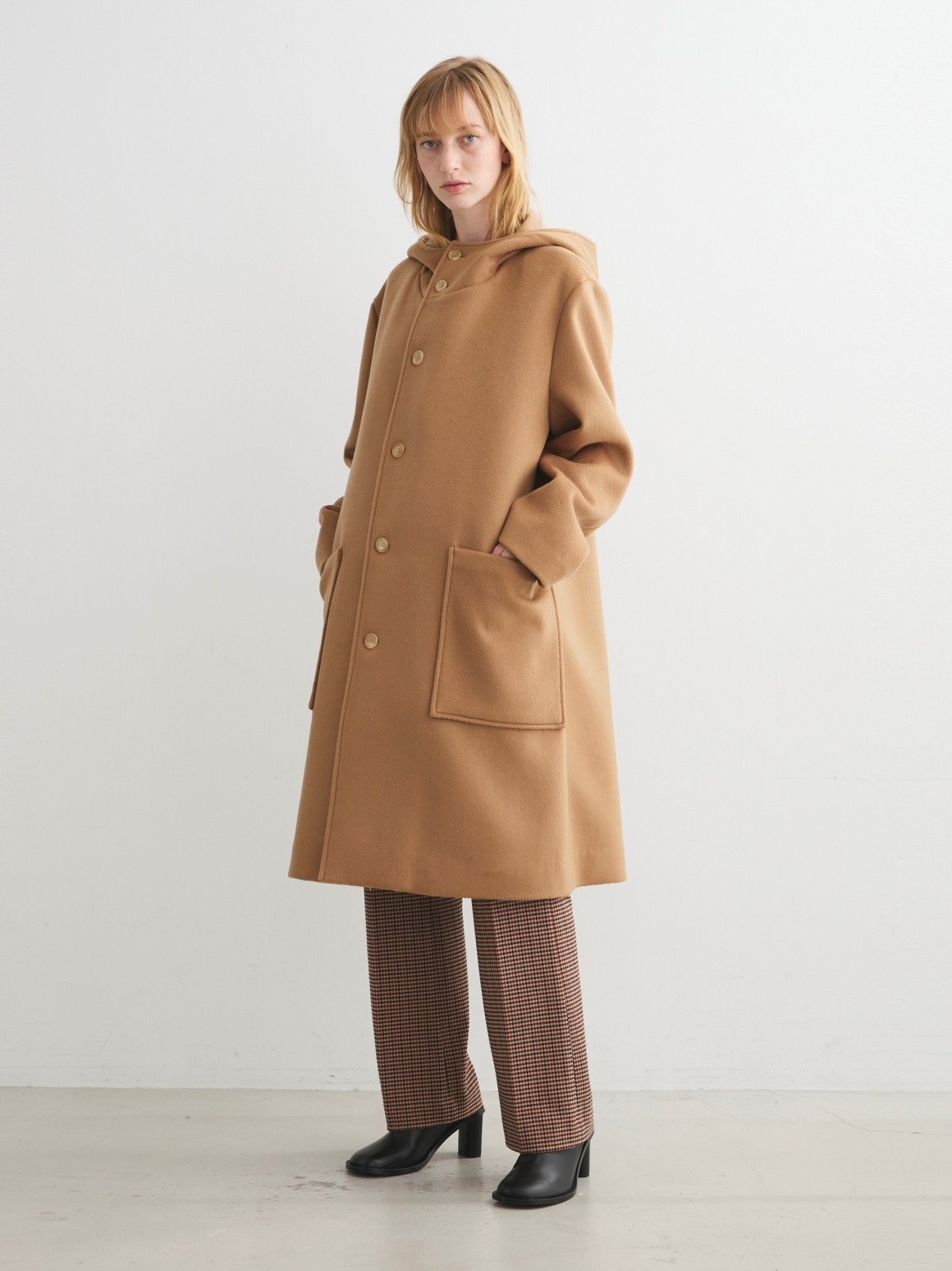 Wool beaver hooded coat｜スリードッツ オフィシャルオンラインショップ
