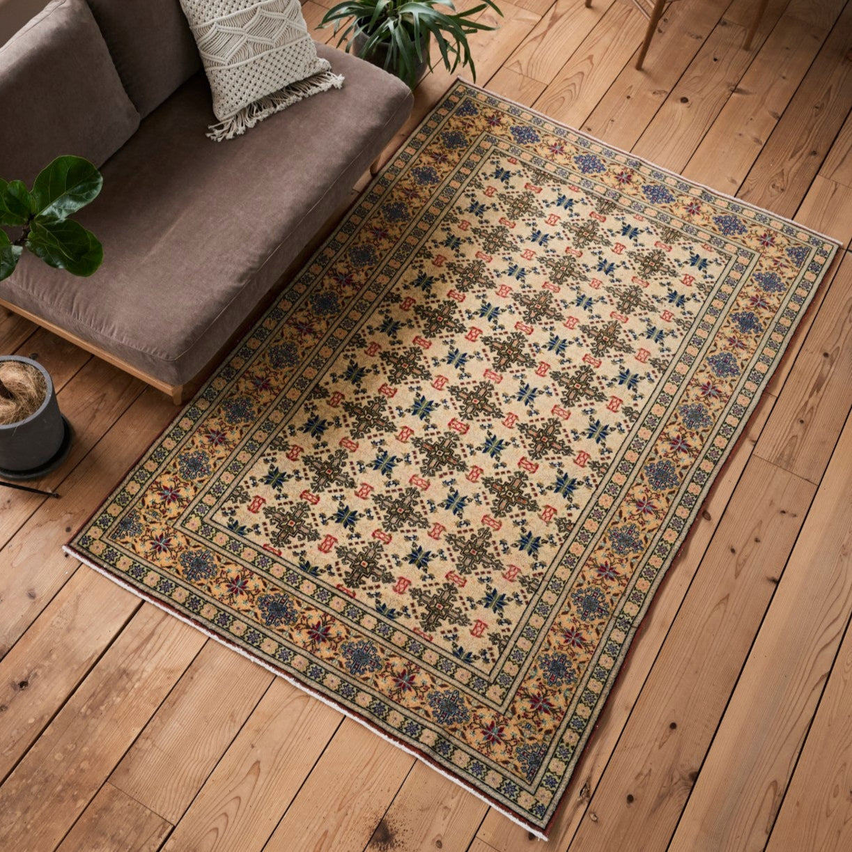 ヴィンテージラグ | トルコ・カイセリ No.01 | 黄色 | 223 × 146 – tiflo