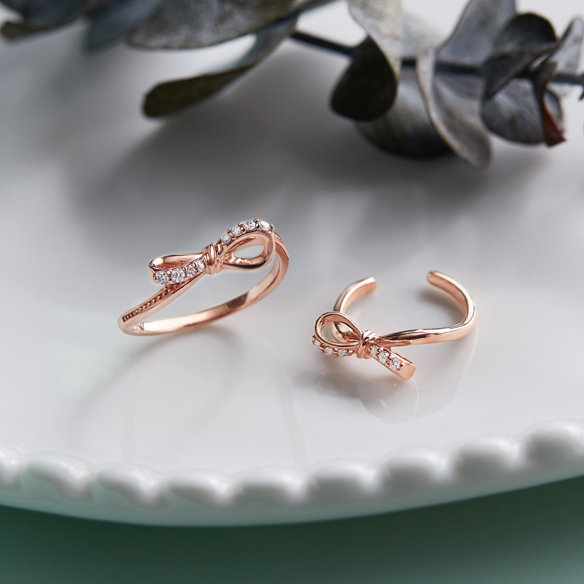 K10ピンクゴールドダイヤモンドリング（ピンキーリング）(RFR156