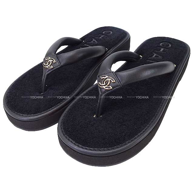 2024年 春夏 新作 CHANEL シャネル サンダル トング ココマーク #37 黒