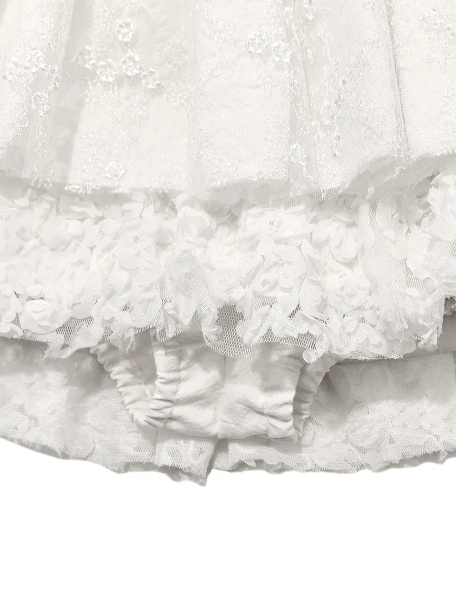 Girlfriend Lace Ruffle Mini Skirt