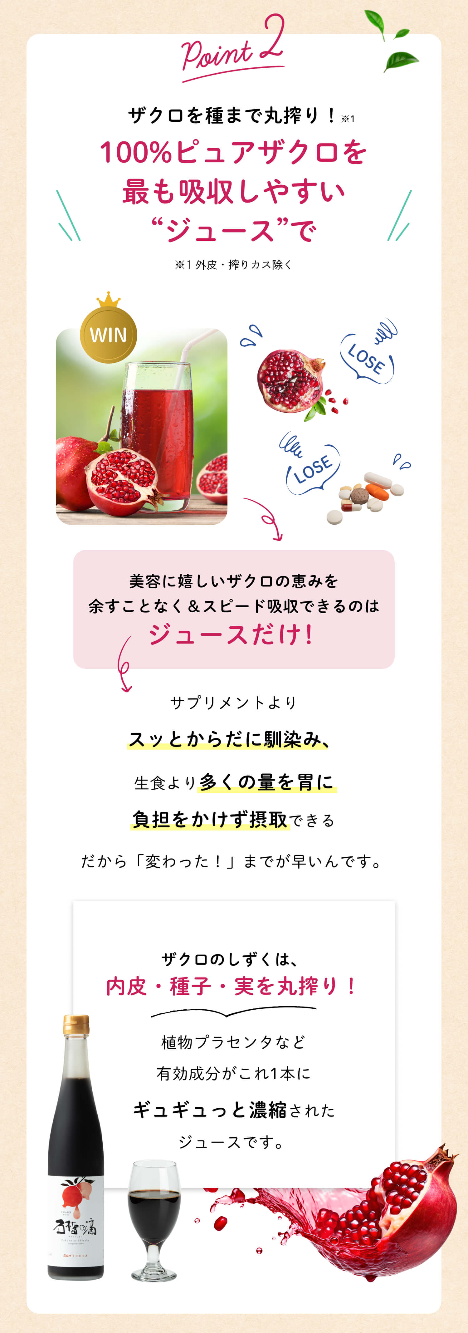 ザクロのしずく500ml 初回 | ザクロジュース・エキス・サプリなら