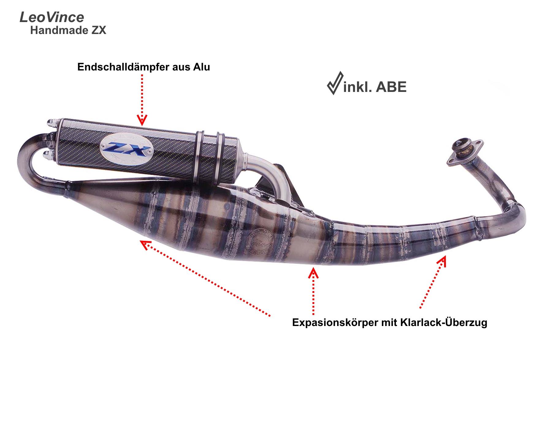 LeoVince exhaust exhaust system Handmade ZX for Derbi Atlantis 50