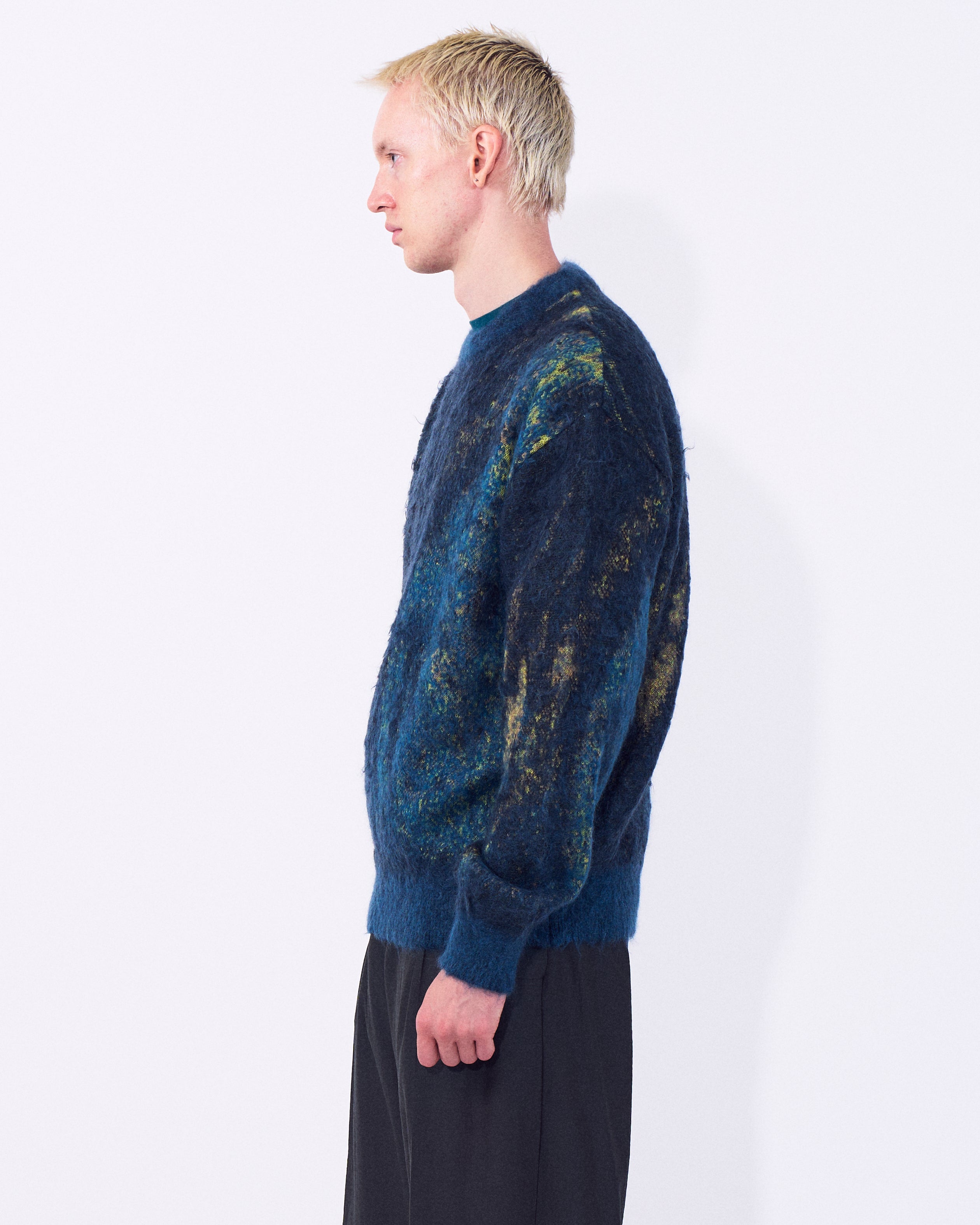 Abstract Jaquard Mohair Cardigan | YOKE Official Website