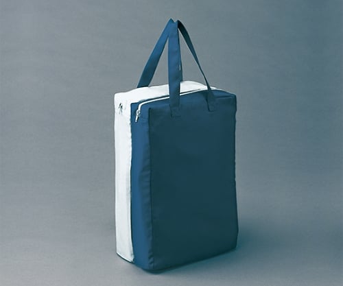 61-0074-39 タテ型携帯バッグ白/紺 G8142-6 【AXEL】 アズワン