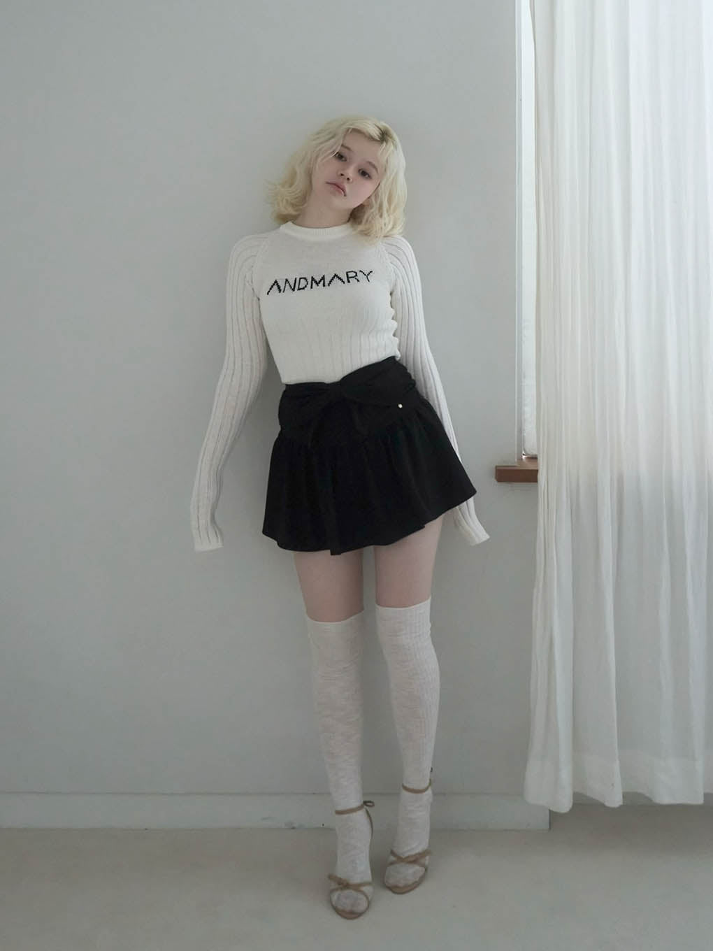 ANDMARY】Liz ribbon mini skirt