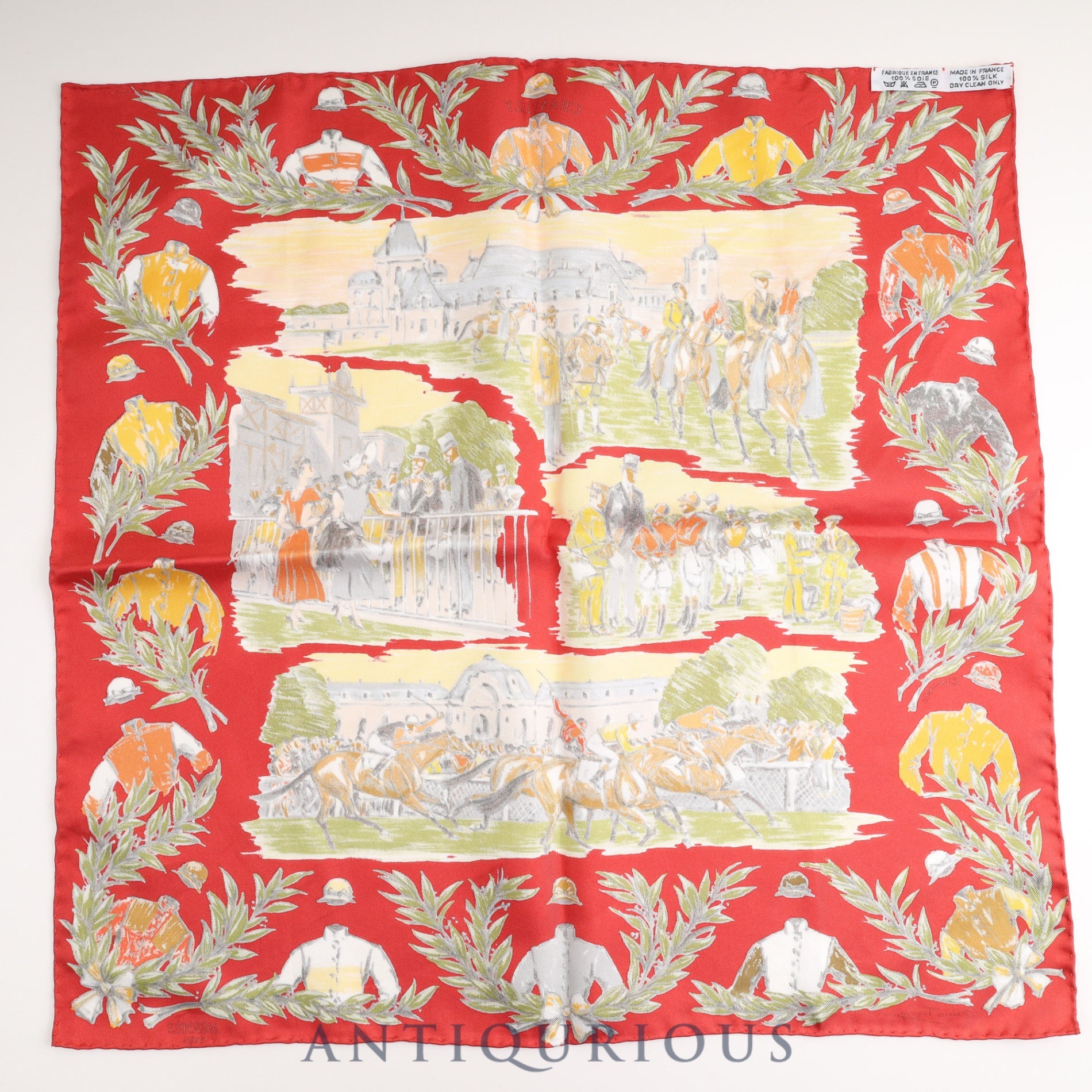 エルメス スカーフ CARRES45 カレ45 CHANTILLY シャンティ 競馬場