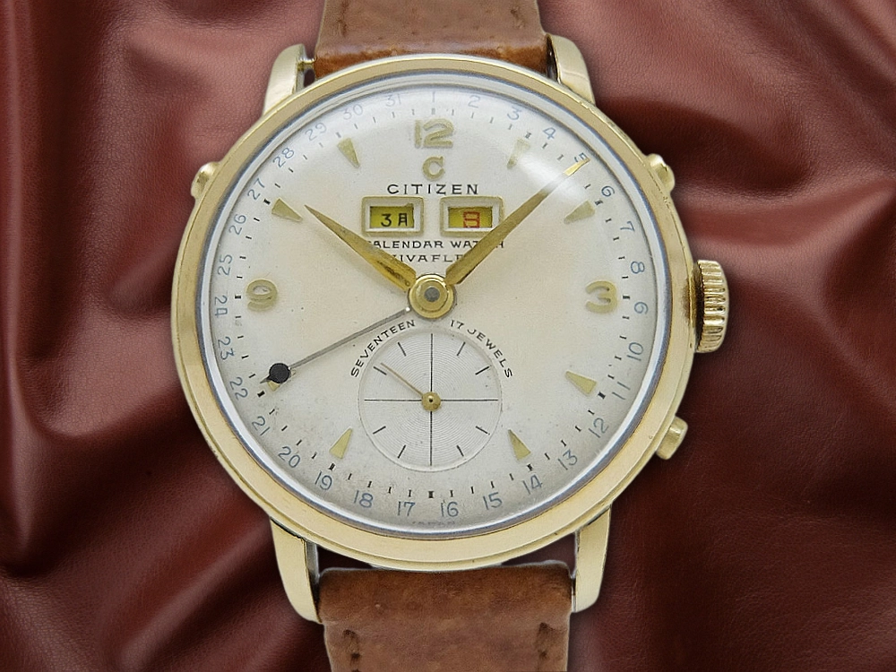 JA-2783| シチズン トリプルカレンダー 14K GOLD FILLED/SS 日本語表記