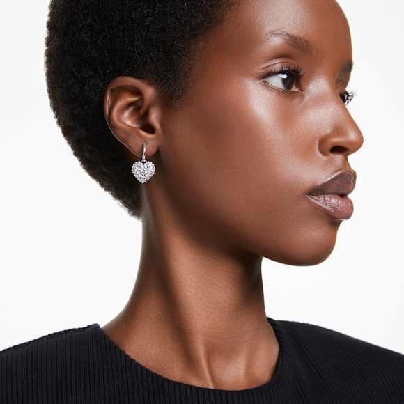 Idyllia ドロップピアス, クリスタル・パール, ハート, ホワイト