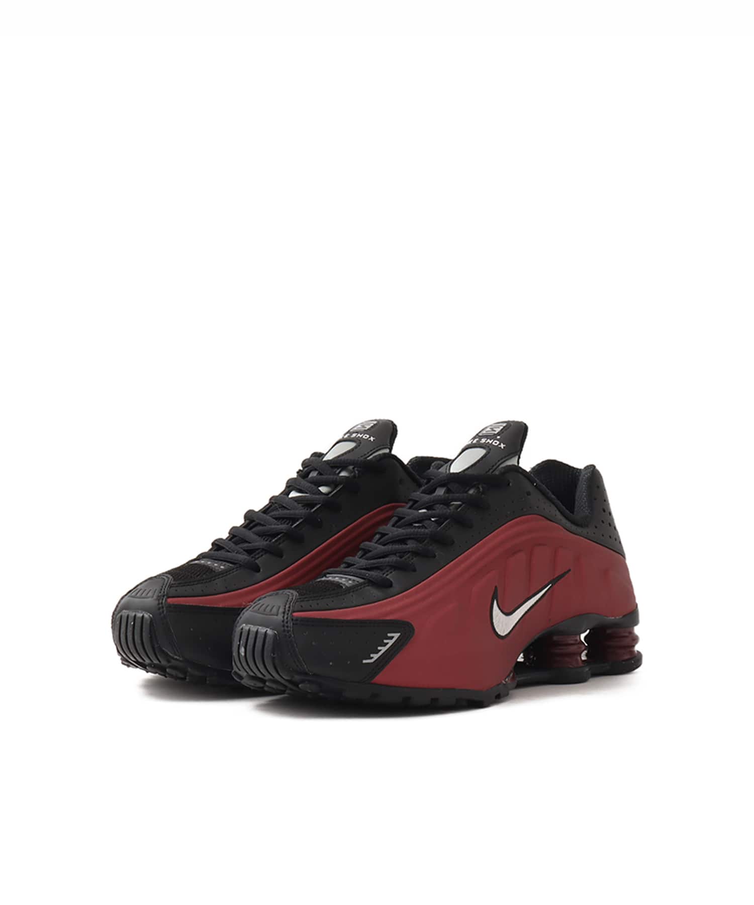 NIKE SHOX R4 BLACK/METALLIC SILVER-TEAM RED（ナイキ ウィメンズ